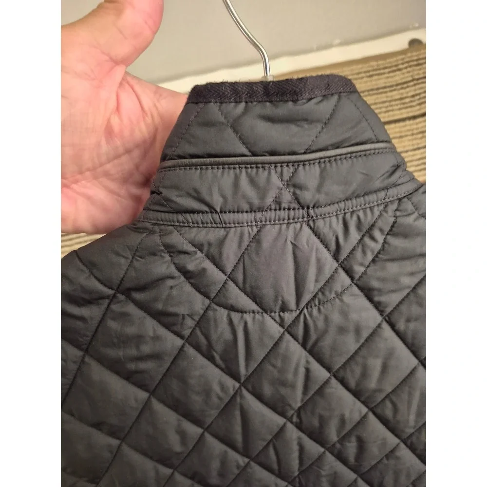 Polo Ralph Lauren Mens Black Diamond Quilted Vest Mock Neck Full Zip Large